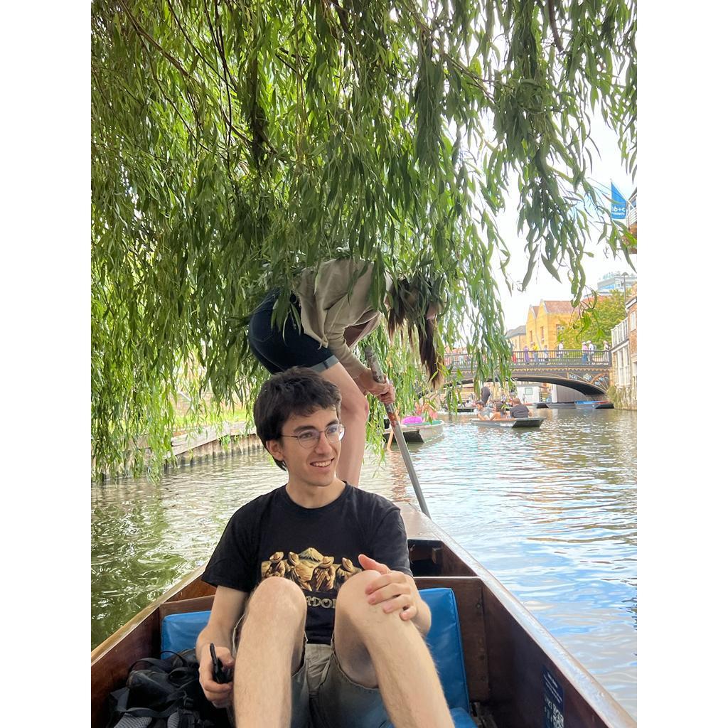 Anna attempting to steer the punting boat for Victor and Maddie...