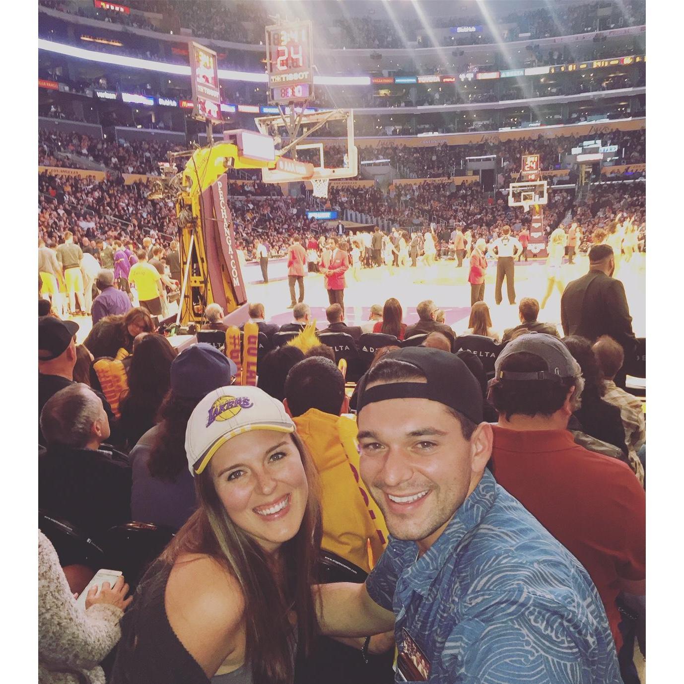 If you know Griffin you will know how painful taking a picture at a Lakers game was... but these seats helped!