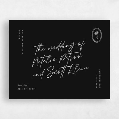 Black Wedding Save the Date - Gemma Landscape