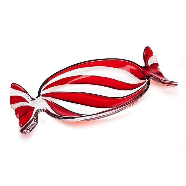Godinger Holiday Red Peppermint Tray