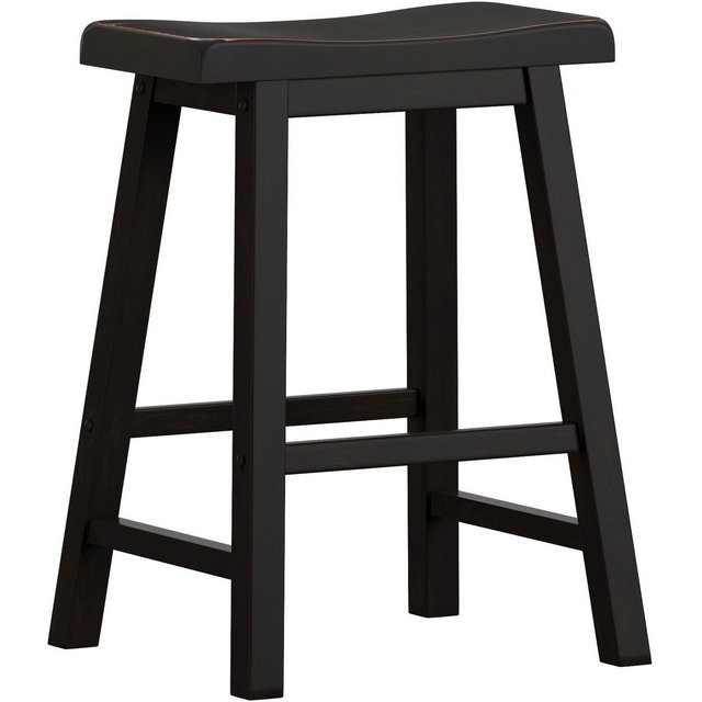 Set of 2 24" Watkins Saddle Seat Backless Counter Stools, Rubberwood - Inspire Q