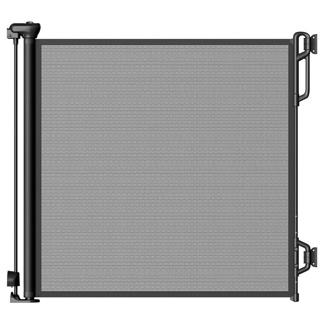 SPACEANY Retractable Safety Baby Gate or Mesh Dog Gate,Durable Portable Mesh Retractable Gate,Easy to Use for Stairs, Doorways, Hallways, Indoor, Outdoor, 33.5" Tall, Up to 45" Wide, Black