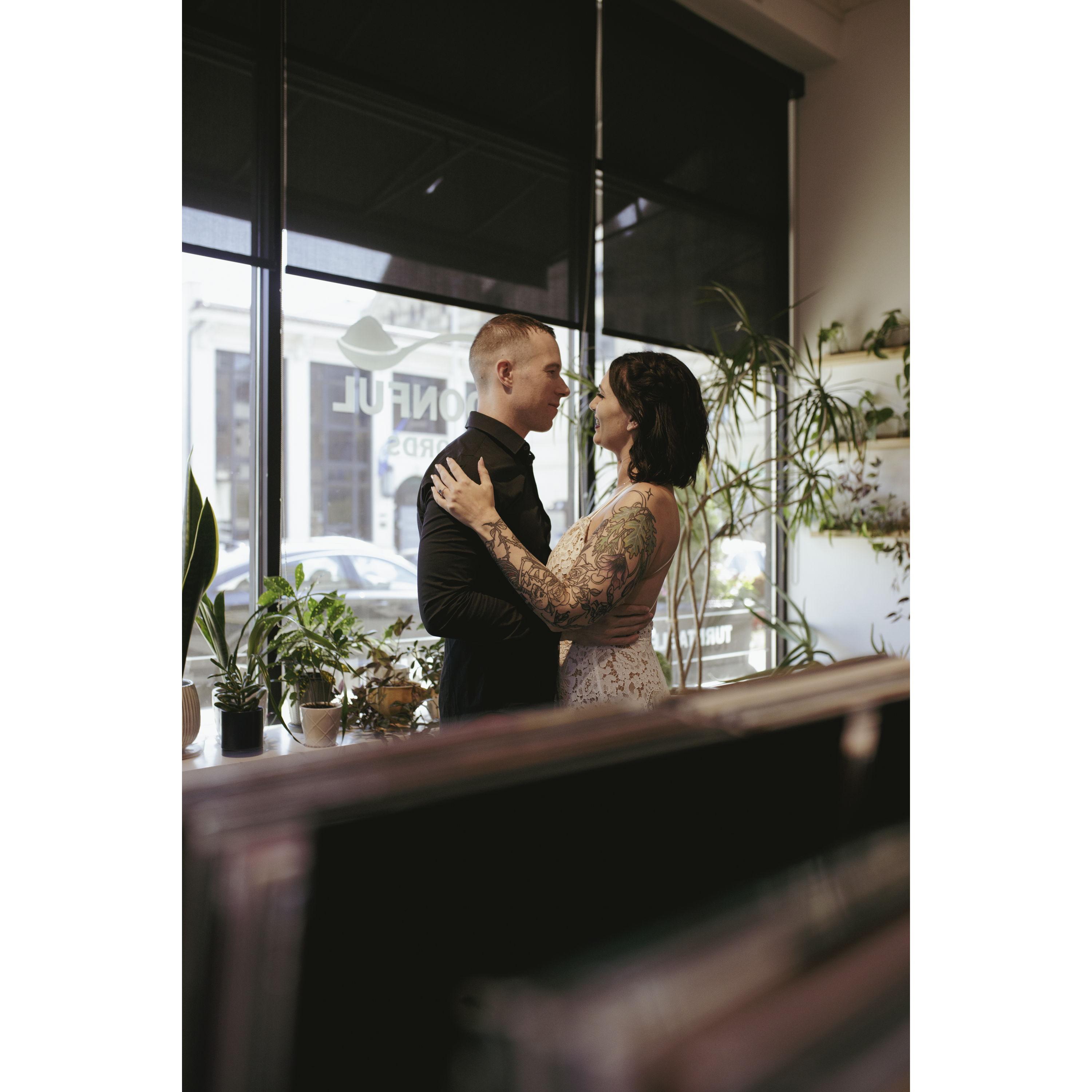 Engagement Photos at Spoonful Records in Columbus, OH