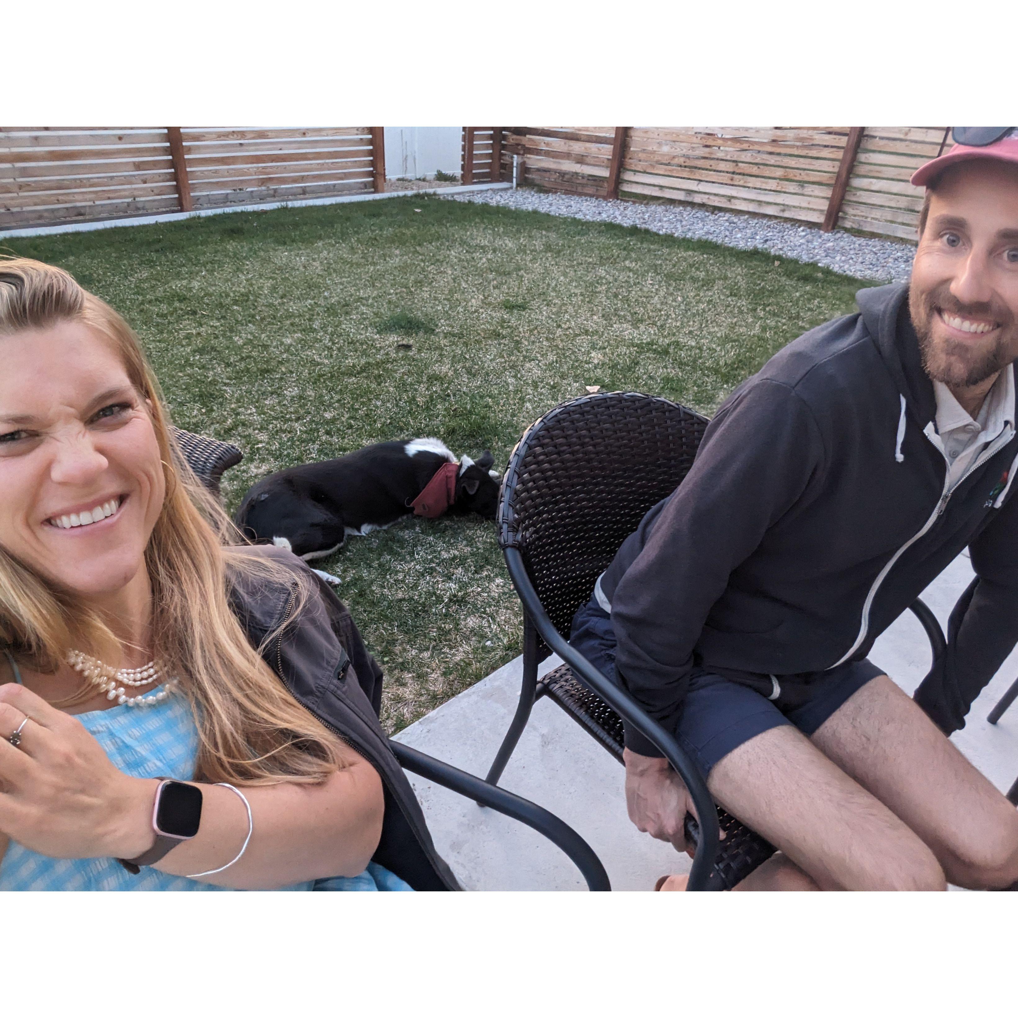 Us with our 'nephew' Dodger