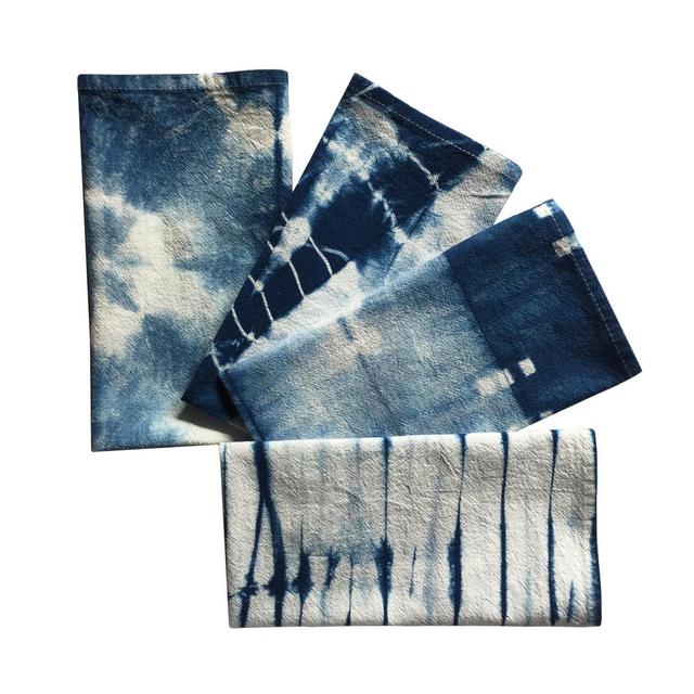 Blue Cotton Shibori Cloth Napkins
