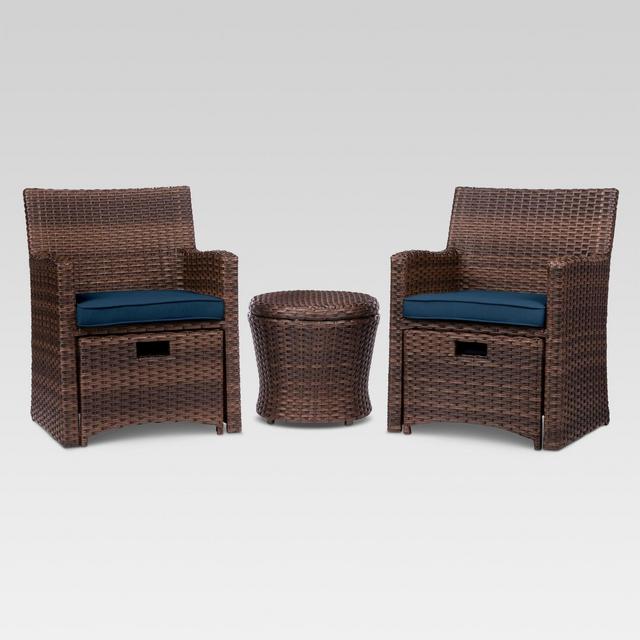 Halsted 5pc Wicker Patio Seating Set - Navy - Threshold™