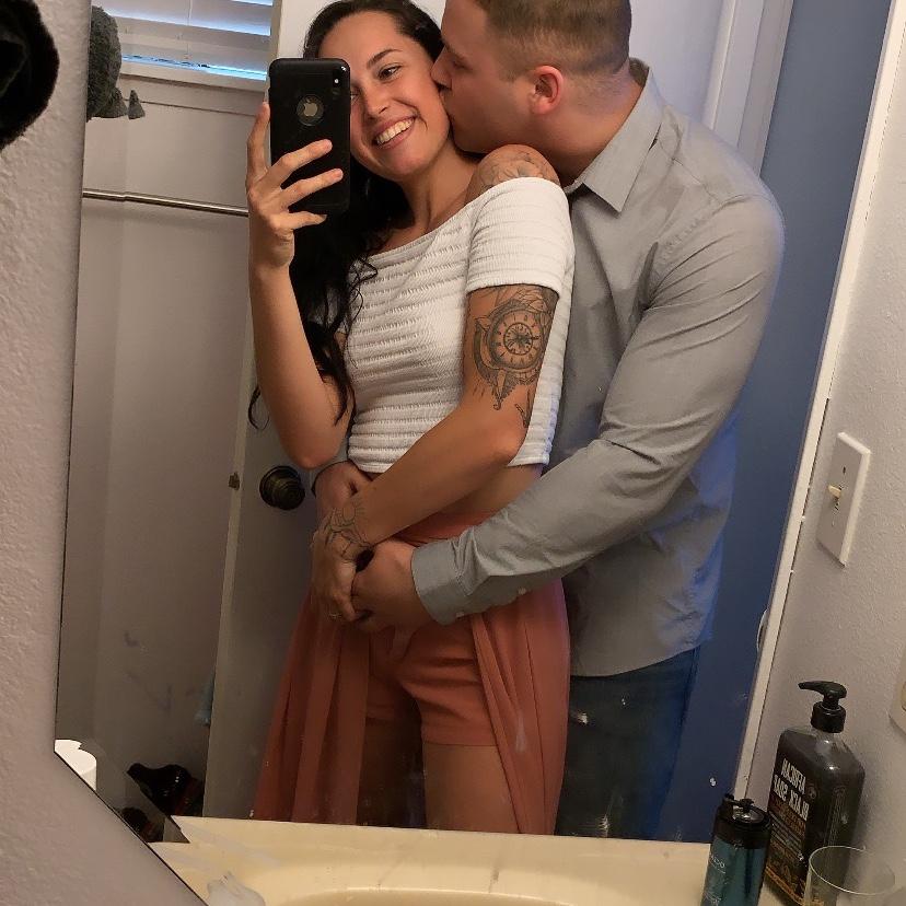 Our first photo in our first place together February of 2019