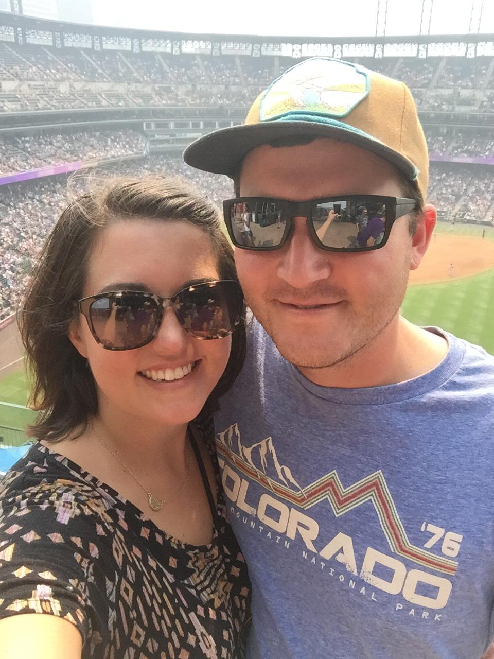One of our first dates, a Rockies game.