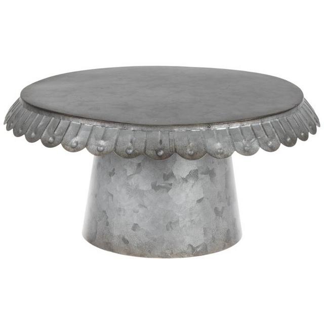 Scalloped Galvanized Metal Cake Stand