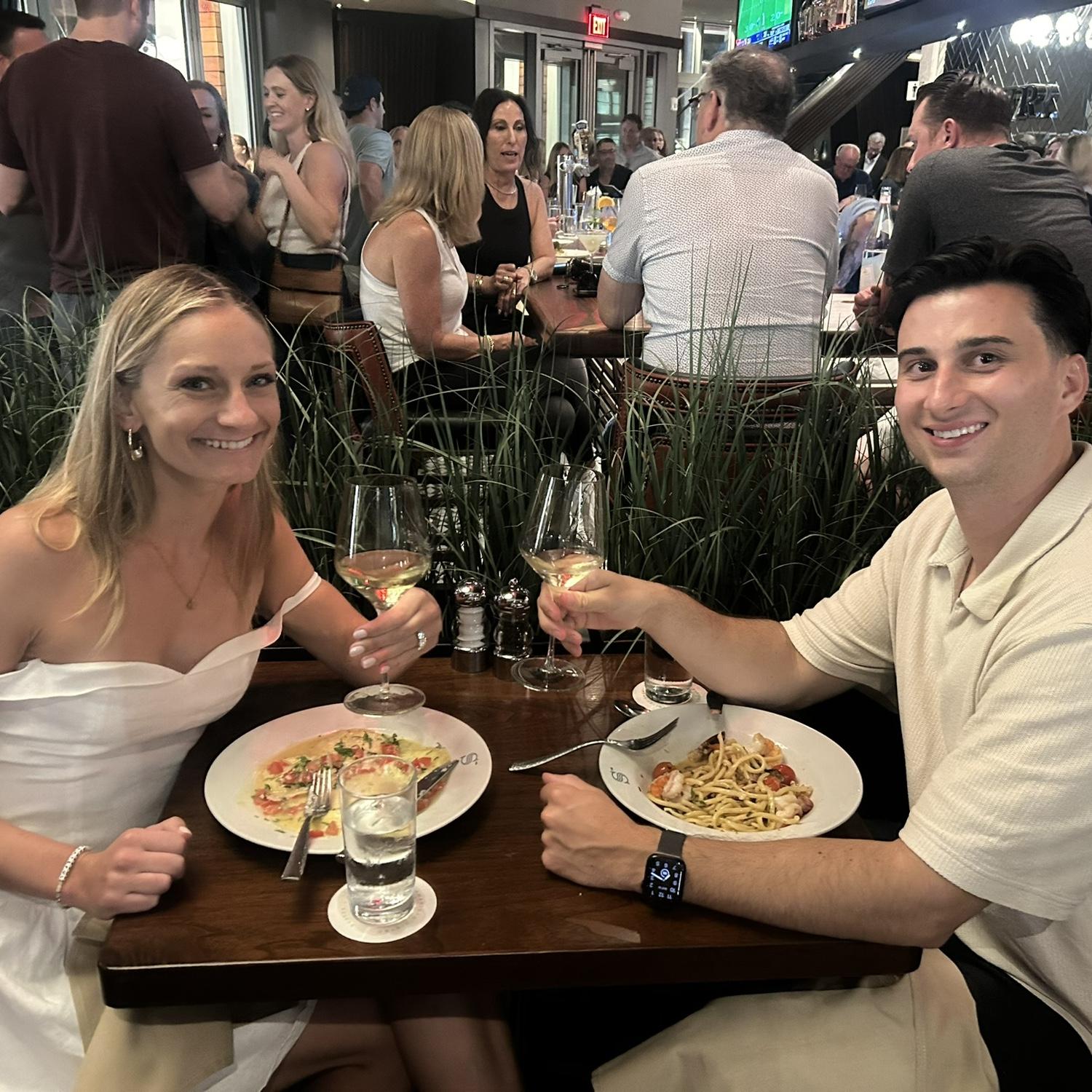 The night we got engaged at SAVR in Seaport