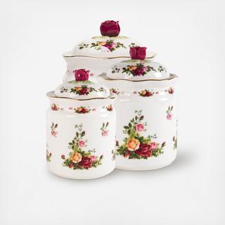 Old Country Roses 3-Piece Canister Set