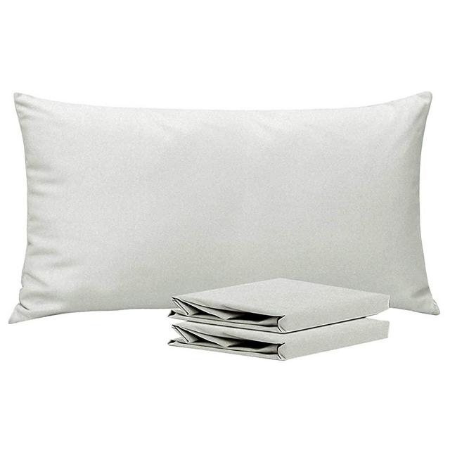 NTBAY King Pillowcases Set of 2, 100% Brushed Microfiber, Soft and Cozy, Wrinkle, Fade, Stain Resistant with Envelope Closure, 20"x 36", Light Grey