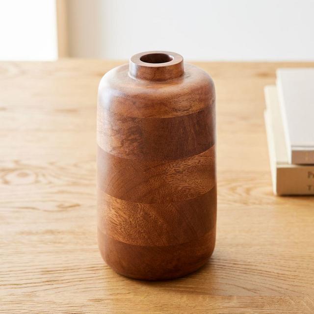 Wood Vase, Cool Walnut, 7 inches