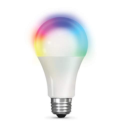 Feit Electric OM100/RGBW/CA/AG 100W Equivalent A19 High-CRI Alexa Google Smart WiFi LED Light Bulb, Multi-Color RGBW