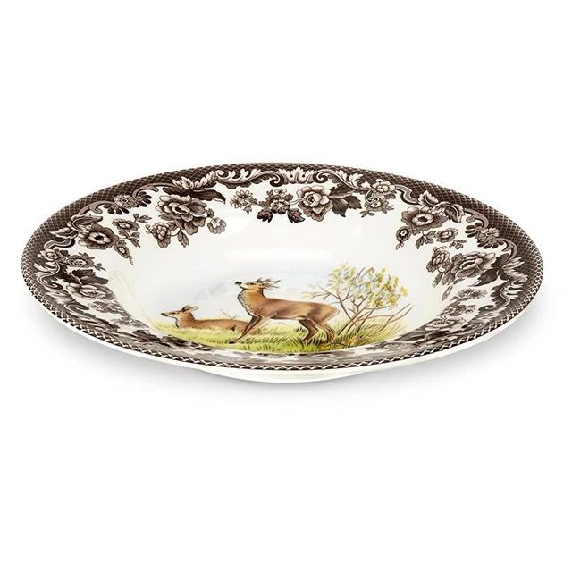 Spode Woodland 9" Soup Plate- Deer Design- Fine Earthenware