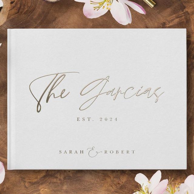 White Wedding Guest Book • Modern Wedding Guest Book • Personalized Hardcover Photobooth • Custom Wedding Photo Album • Minimalist Custom