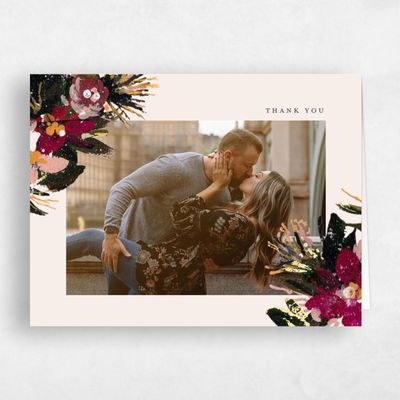 Linen, Beige Wedding Thank You - Bloomsbury Photo Foil