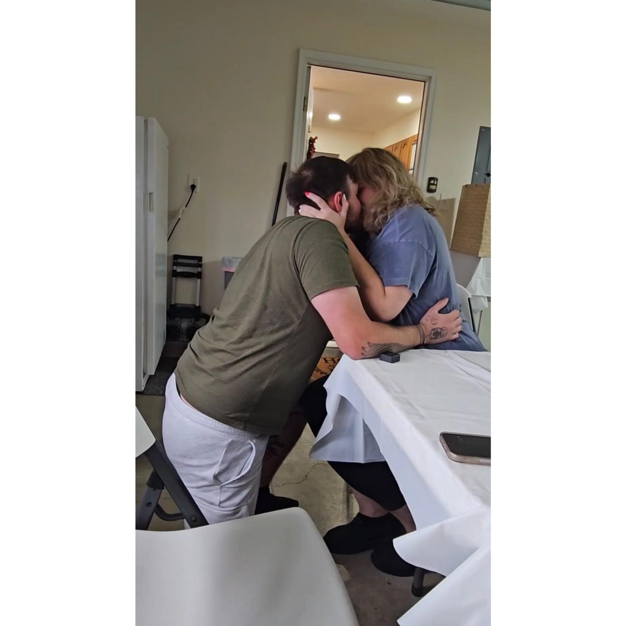 *after-the-proposal kiss*💋 
(Insert Garrett’s knee cracking and popping lol)