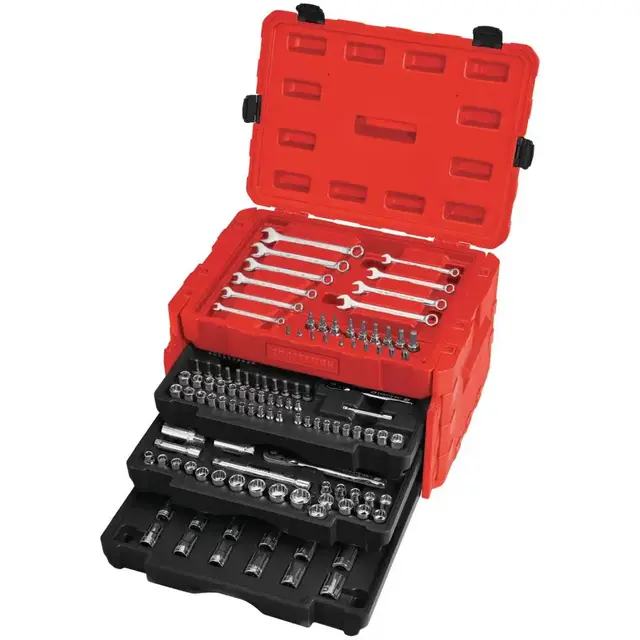 CRAFTSMAN 268-Piece Standard (SAE) and Metric Combination Polished Chrome Mechanics Tool Set (1/4-in; 3/8-in)