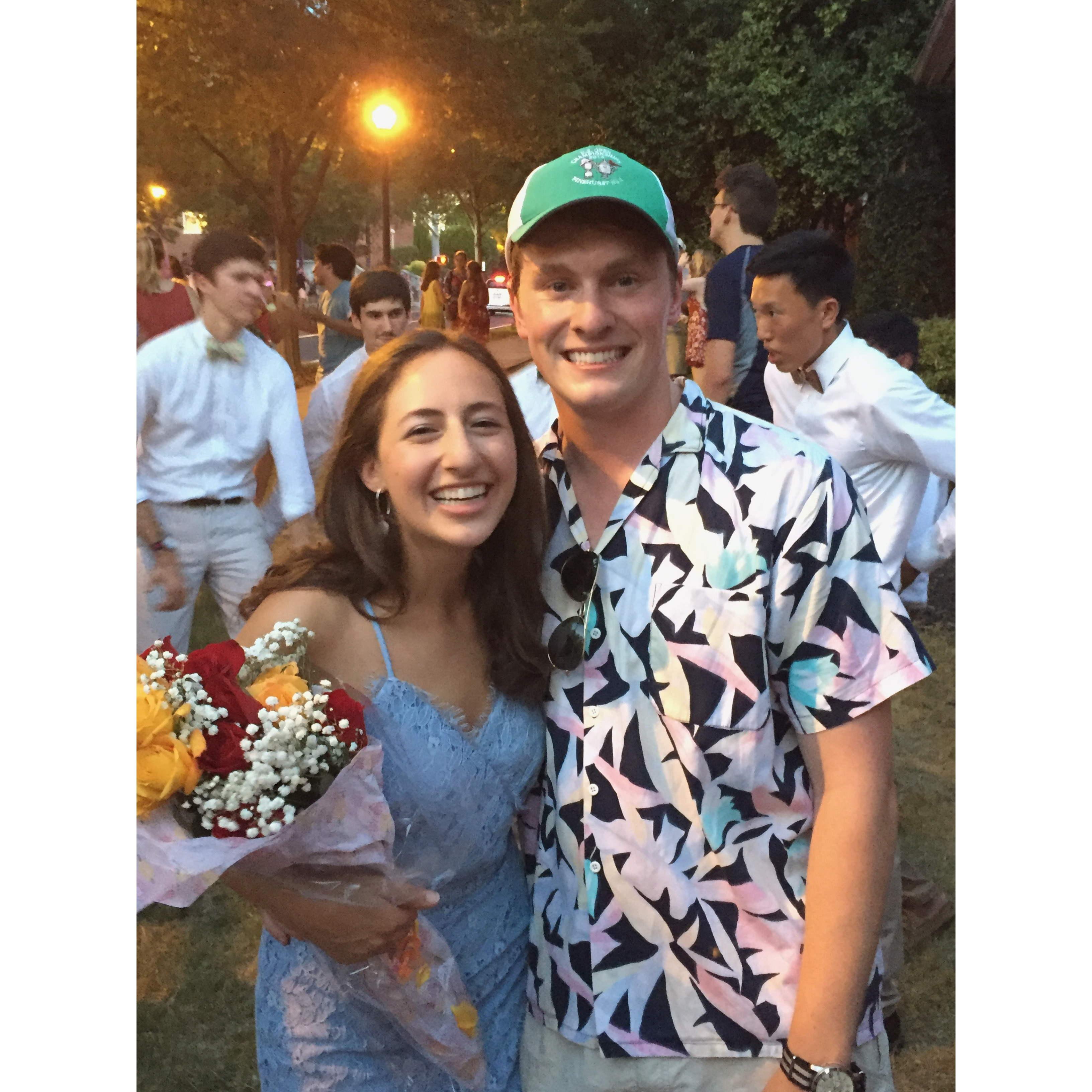 Run for the Roses when Hannah was sweetheart of Chris's fraternity