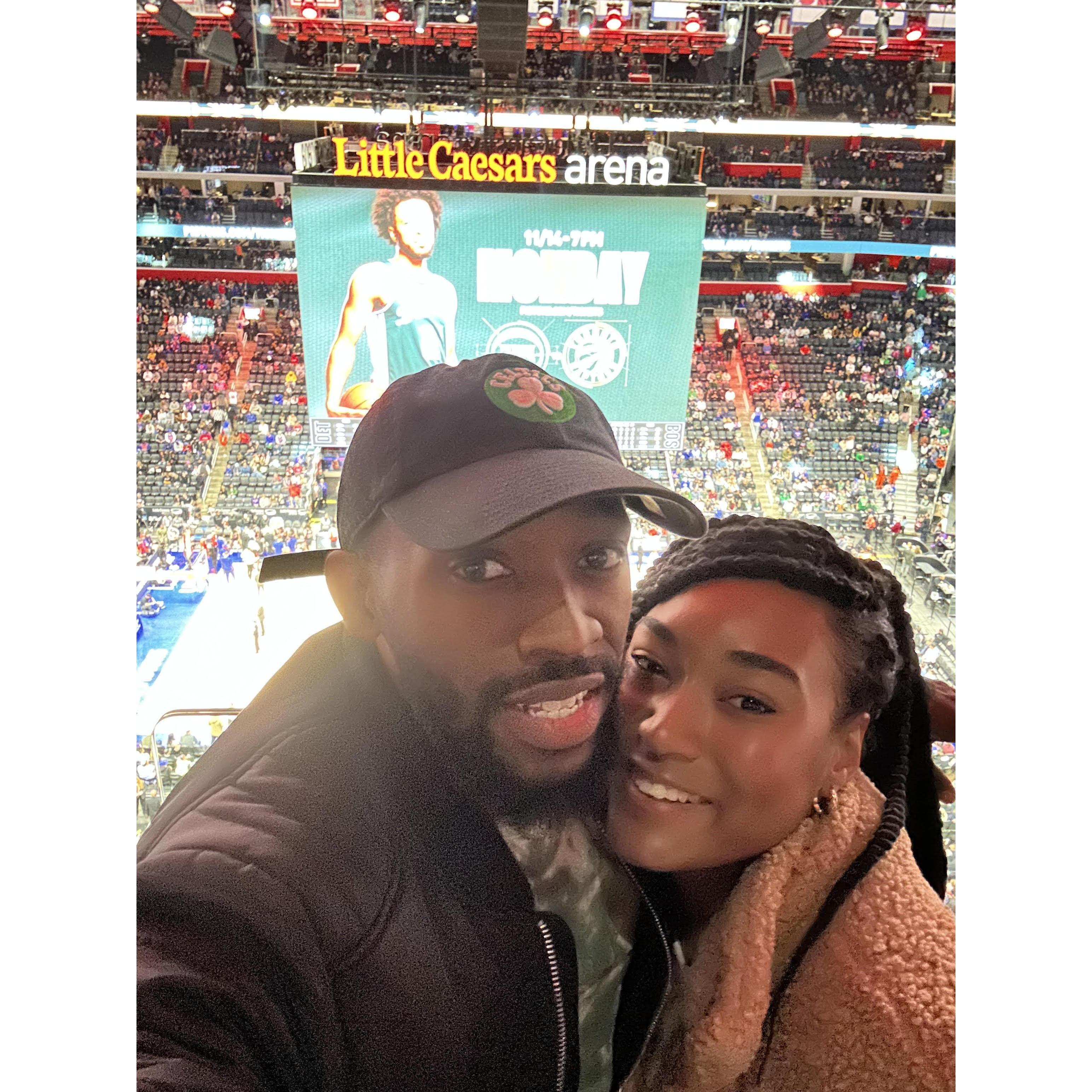 Our first time at a Celtics game together