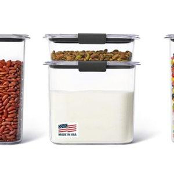 Rubbermaid Brilliance Pantry Food Storage Container Set, BPA-Free, Airtight & Leak-Proof, Clear, 8-Piece, Dishwasher Safe