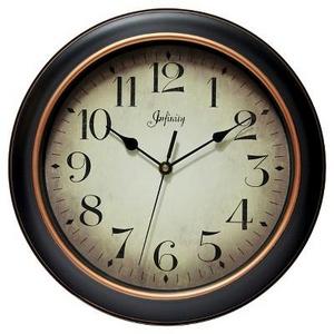 Hanover 12" Round Wall Clock Black/Rose Gold - Infinity Instruments®