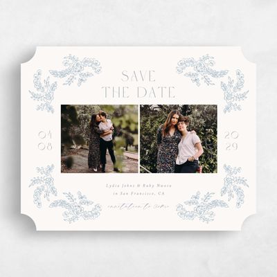 Blue Ticket Wedding Save the Date - Petalo Multiphoto