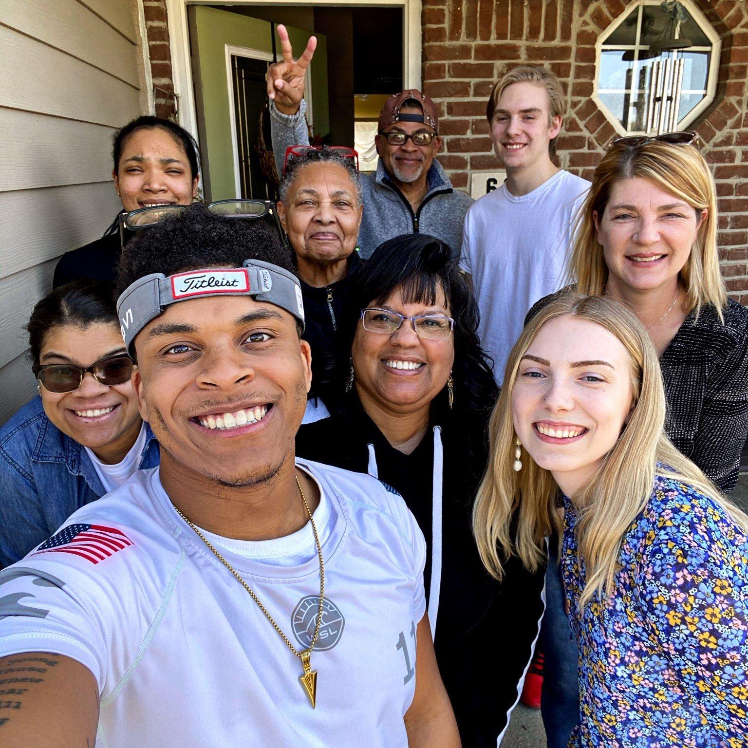 Both our families visiting each other