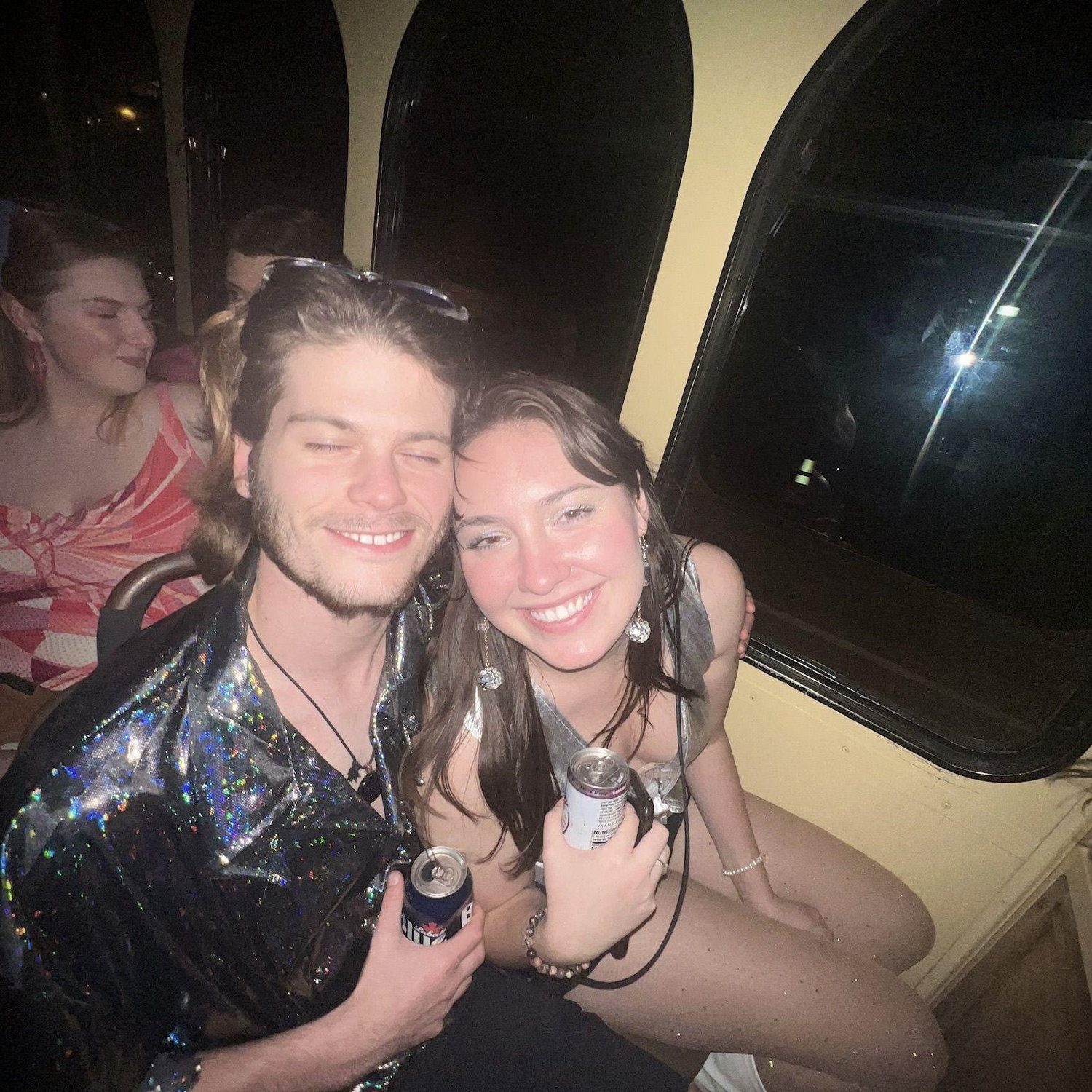 Disco birthday for Catie on the trolley