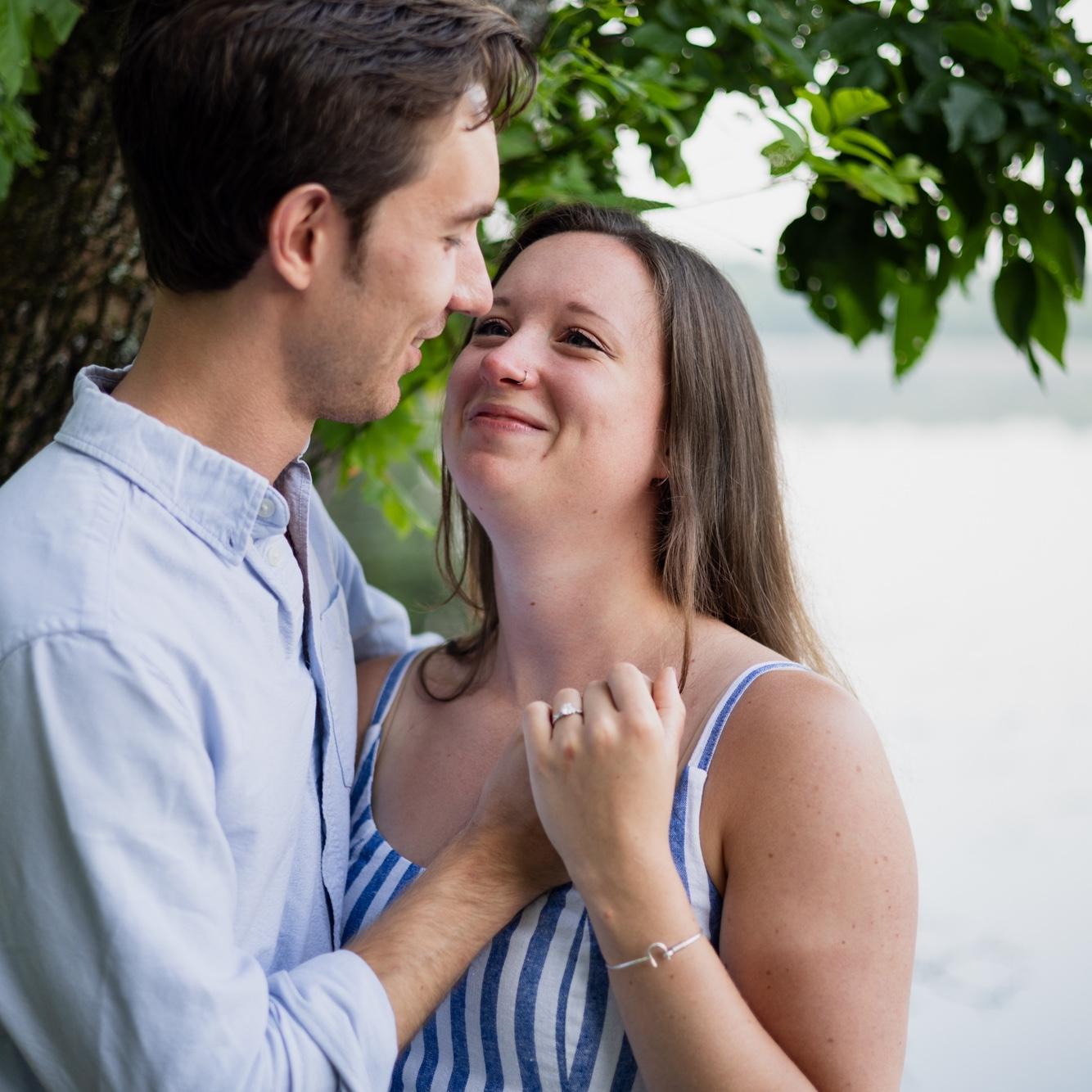 Rachel Schmidt, one of Maddie's bridesmaids, took Ian and Maddie's engagement photos in the summer of 2024 at Lake Ashegon.