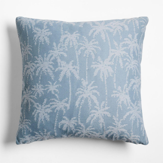 Palmyra Jacquard 23"x23" Bunbury Blue Indoor/Outdoor Throw Pillow