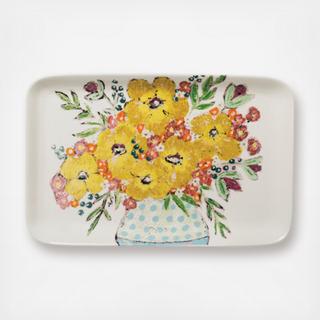 Stoneware Flower Platter