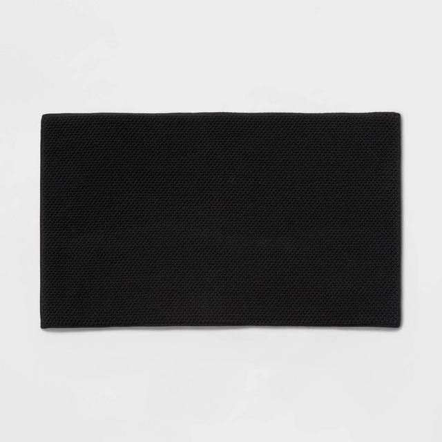 20"x34" Performance Plus Cotton Memory Foam Bath Rug Black - Threshold™
