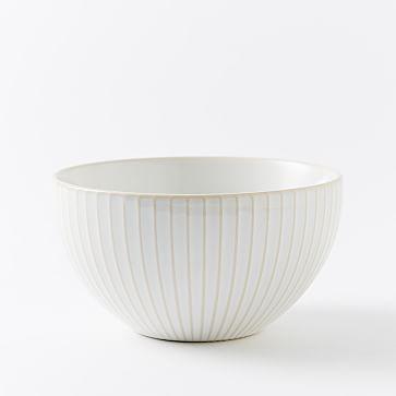 Textured Bowl, Set Of 4, White Lines