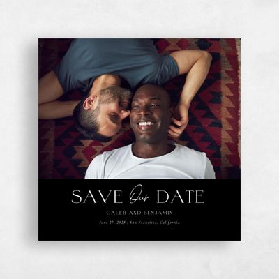 Black Wedding Save the Date - Piccola Square