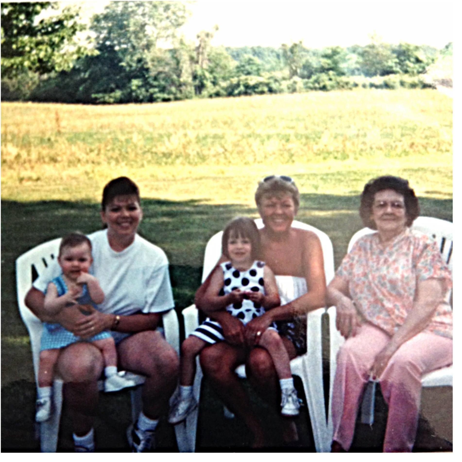 4 generations! Unfortunately, my great grandma on the right will not be here to celebrate our day, but I know she will be with us in spirit. Love you Granny and thanks for watching over me.
