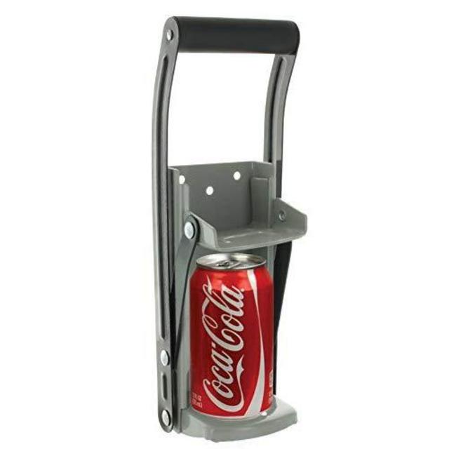 Ram-Pro 12 oz Aluminum Can Crusher & Bottle Opener | Heavy Duty Metal Wall Mounted Soda Beer Smasher – Eco-Friendly Recycling Tool