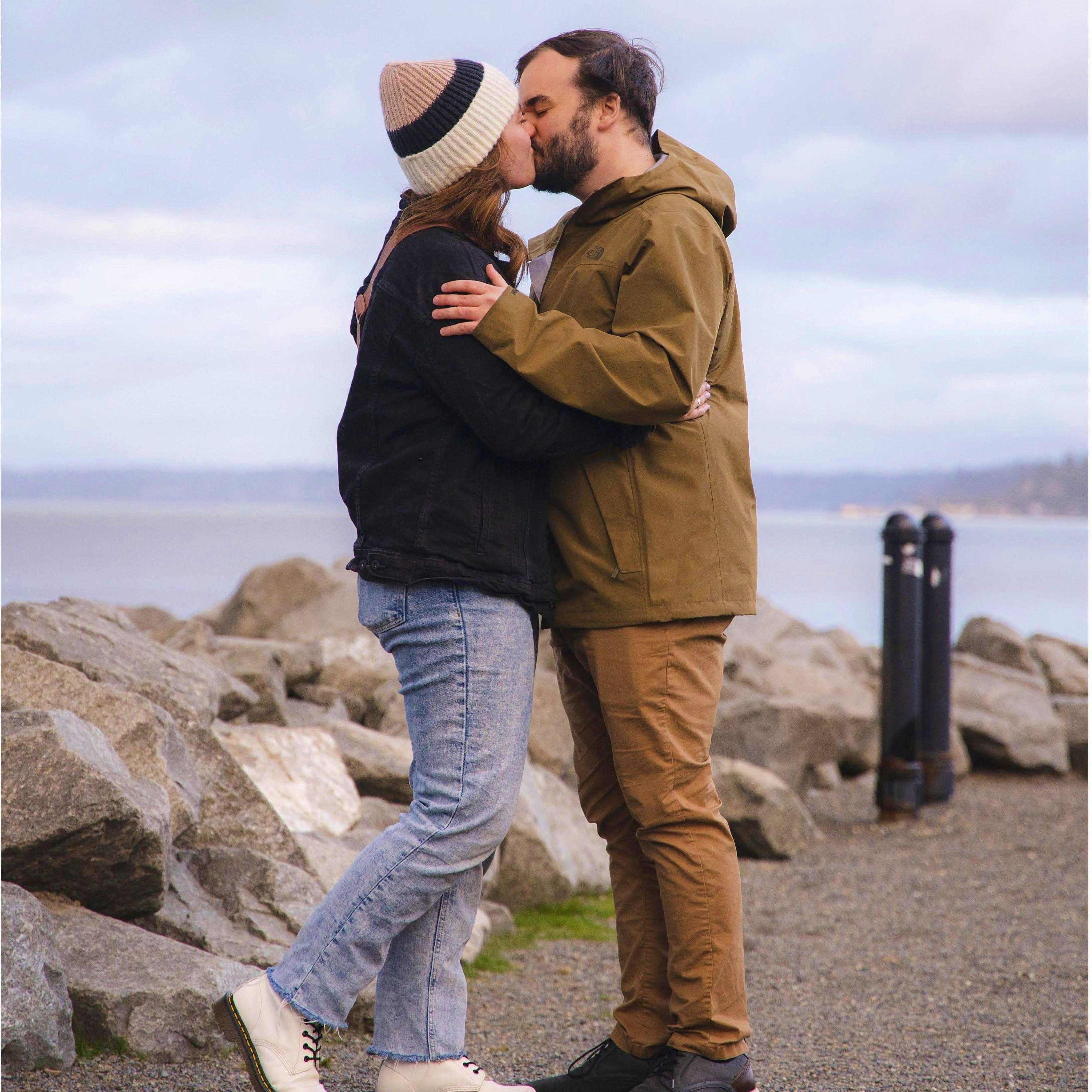 Right after he got up from one knee and I said "yes"!