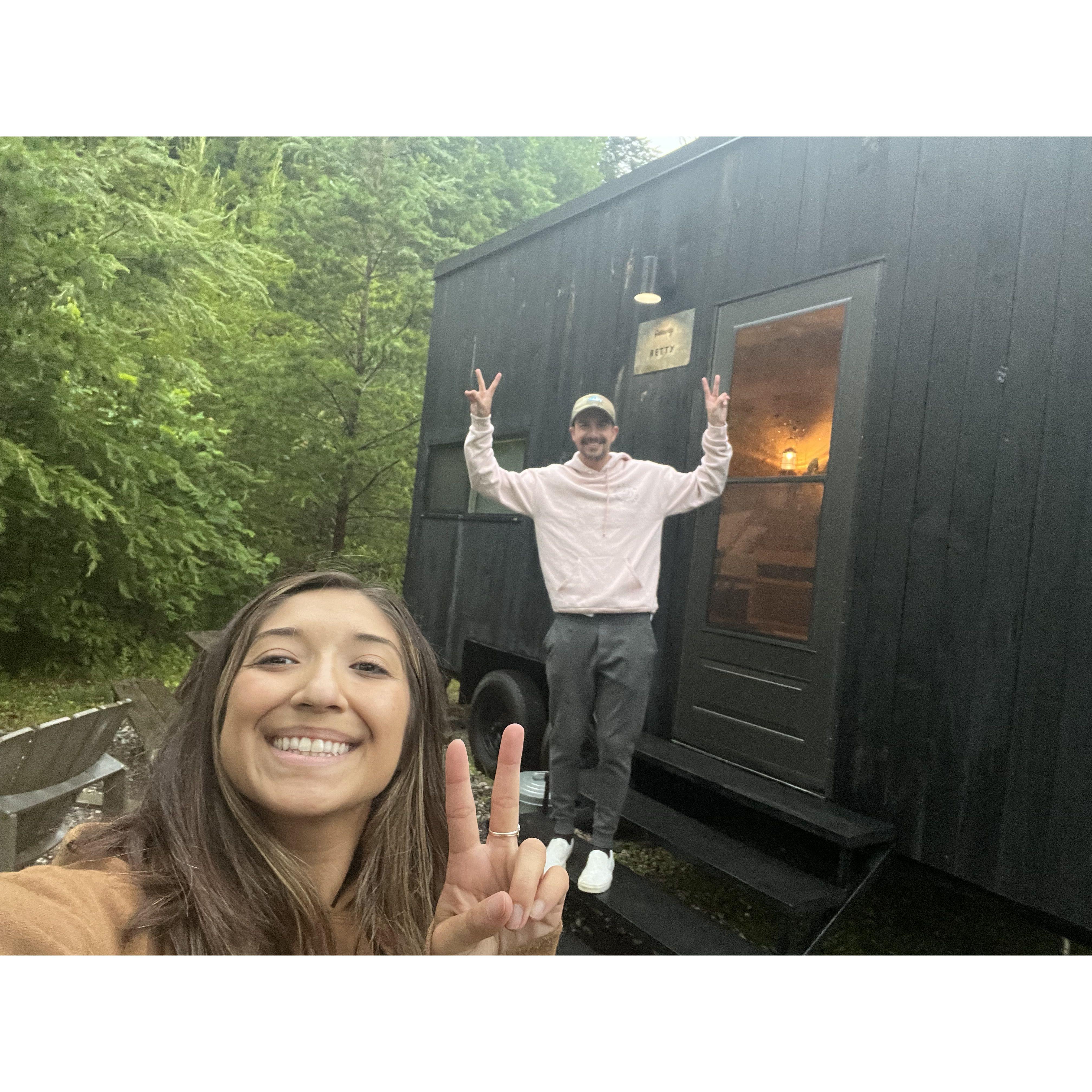 Our first getaway vacation together. We slept in, cooked steaks, and hiked 12 miles of the AT. 10/10 recommend Ole' Black Betty.