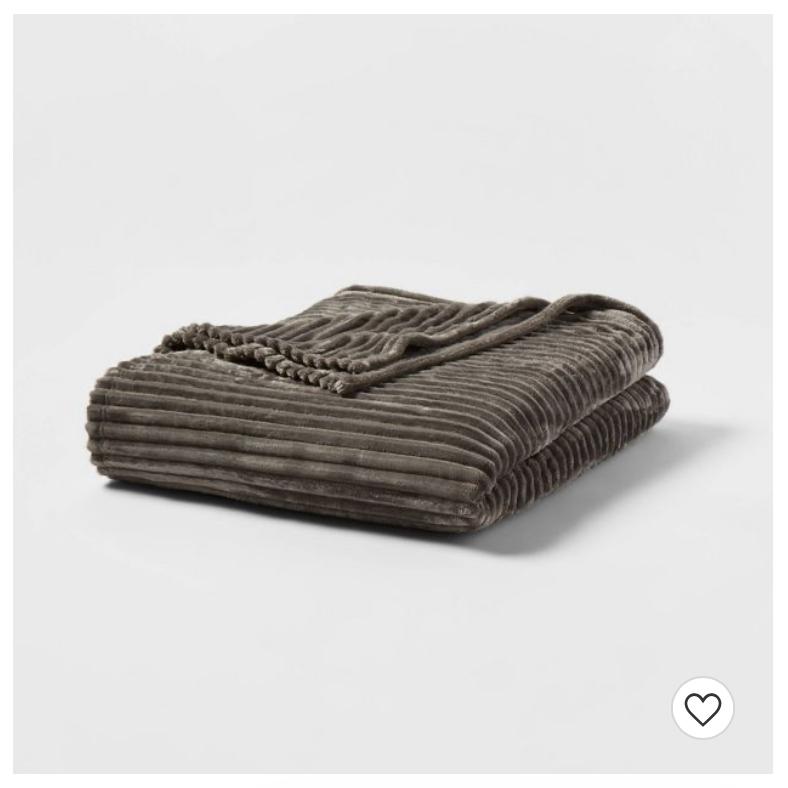 Ribbed Plush Bed Blanket - Room Essentials