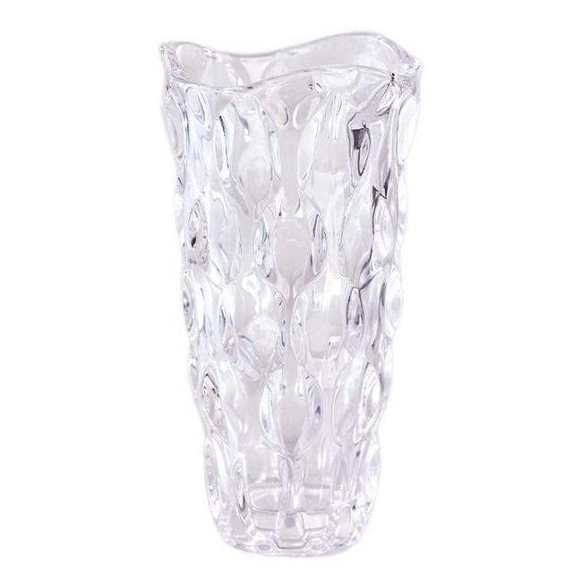 Eastern Rock Unbreakable Flower Glass Vase 2.4lb 9.5inch Transparent vase Bohemian Style, for Centerpieces,Kitchen,Office, Living Room,Wedding,Gifts, Perfect Home Decor Glass Vase (Transparent)
