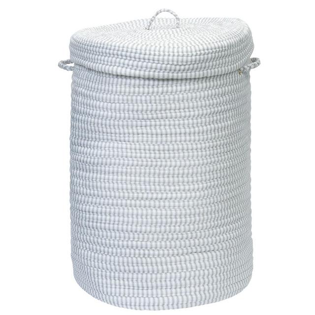 Colonial Mills Ticking Solid Braided Hamper with Lid