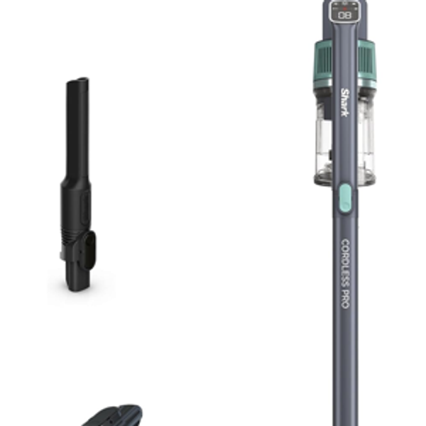 Shark IZ631H Cordless Pro Vacuum with PowerFins and Self-Cleaning Brushroll, Includes Upholstery Tool & Crevice Tool,Cordless Vacuum, Dark Grey/Mojito