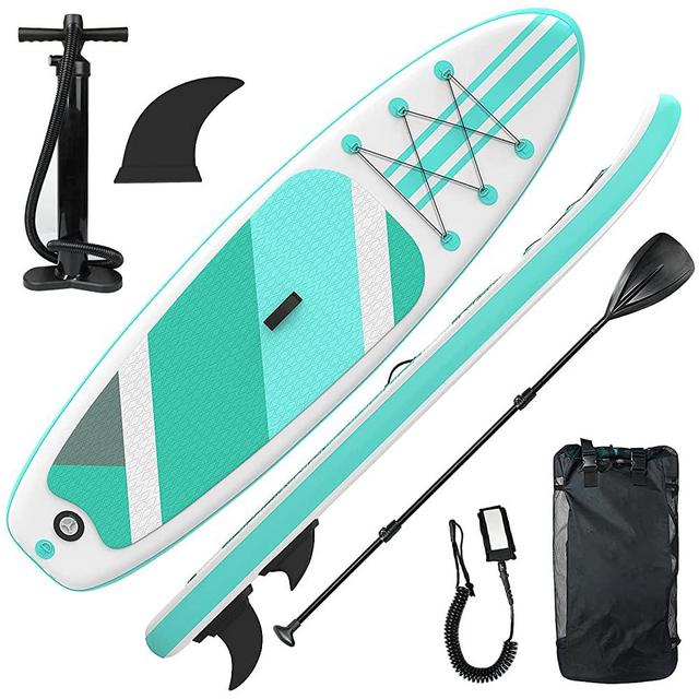 Gruper Paddle Board 10.5ft SUP + Kit - Inflatable Paddle Boards for Adults - Inflatable Stand Up Paddle Board with Pump, Emergency Repair Kit, Bag & More - Anti Air Leaking & Nonslip Deck