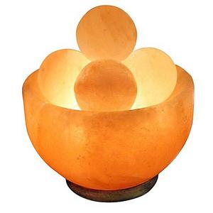 Himalayan Salt Bowl Lamp with Massage Stones