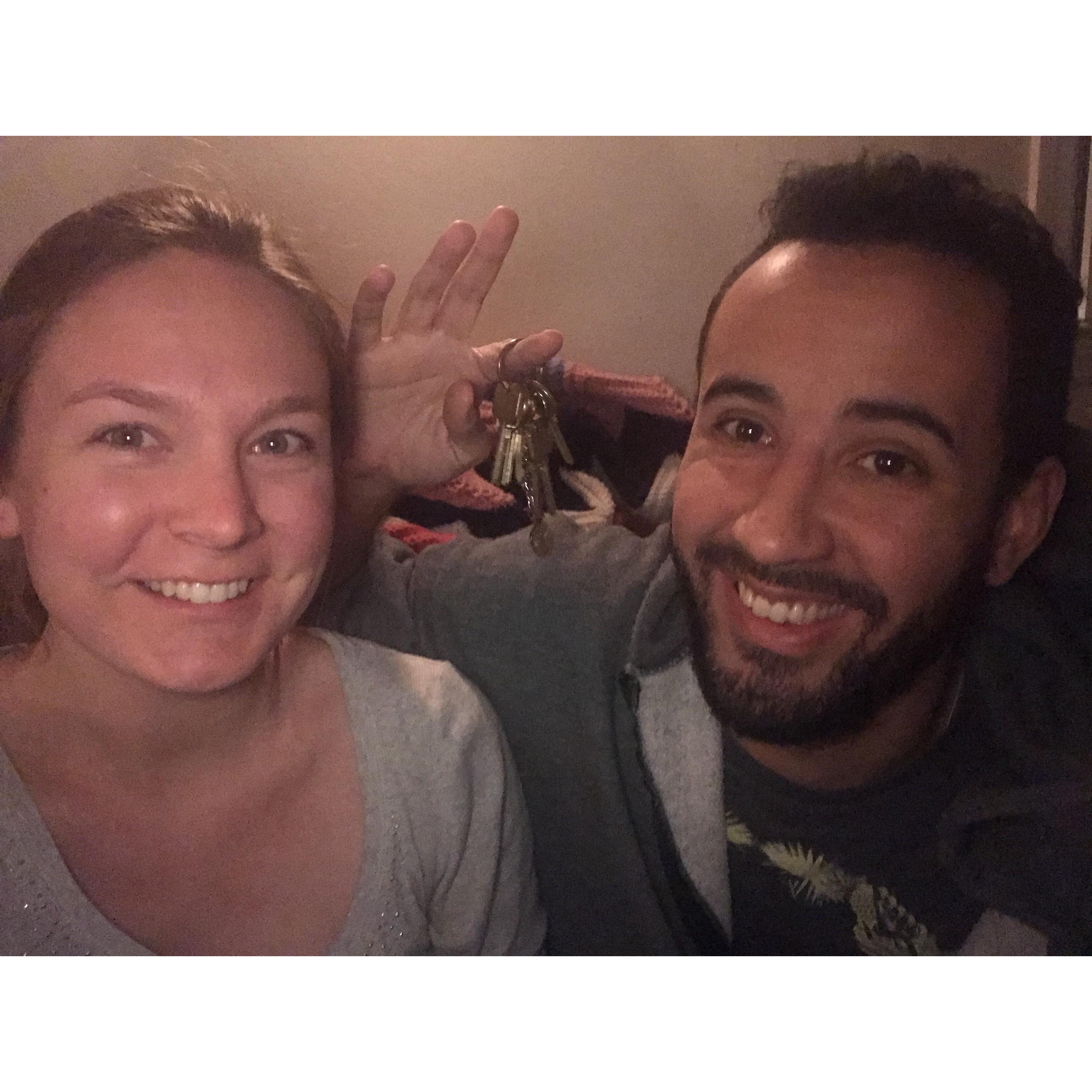 Getting the keys to our first apartment