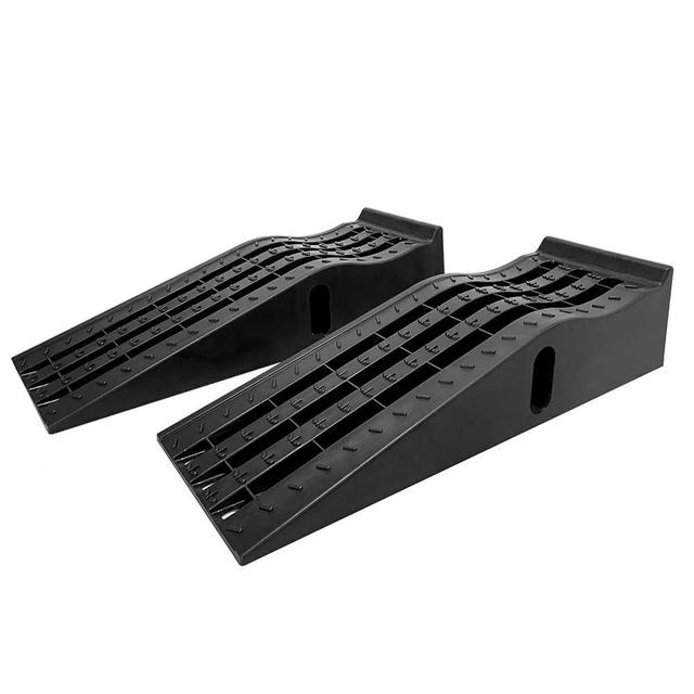 HOXWELL Portable Car Ramps for Oil Changes High Lift, Heavy Duty Plastic Low Profile Car Ramps for Jack Support, Vehicle Ramps for Garage, 35.63''x12''x8.07'', GVW 13000 LBS, 2 Packs