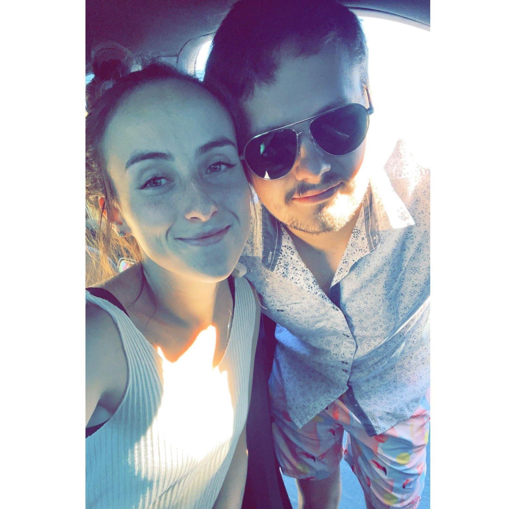 This picture was taken about an hour before he proposed!