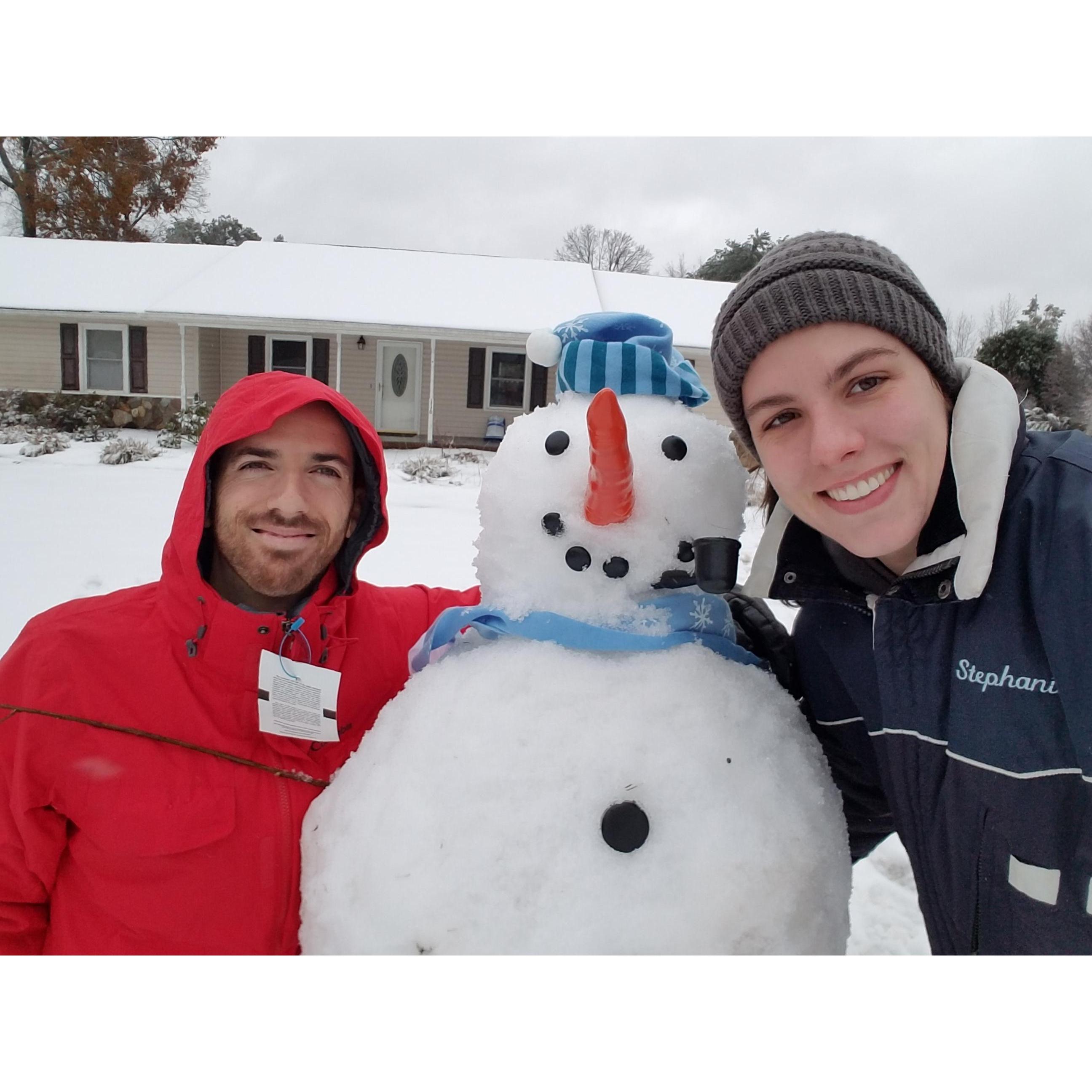 Our first snow at our new house